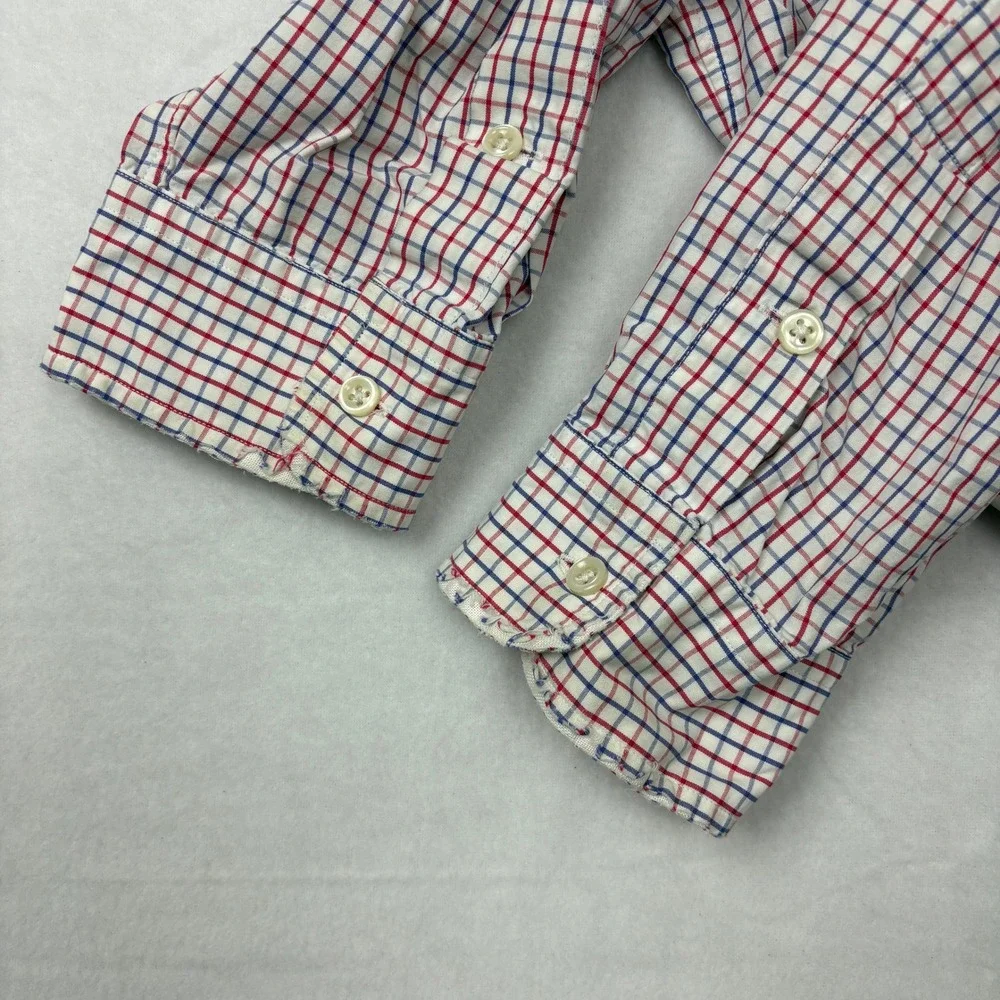 Polo Ralph Lauren Blake Shirt Mens XL Red Blue Plaid Cotton Long Sleeve Buttons